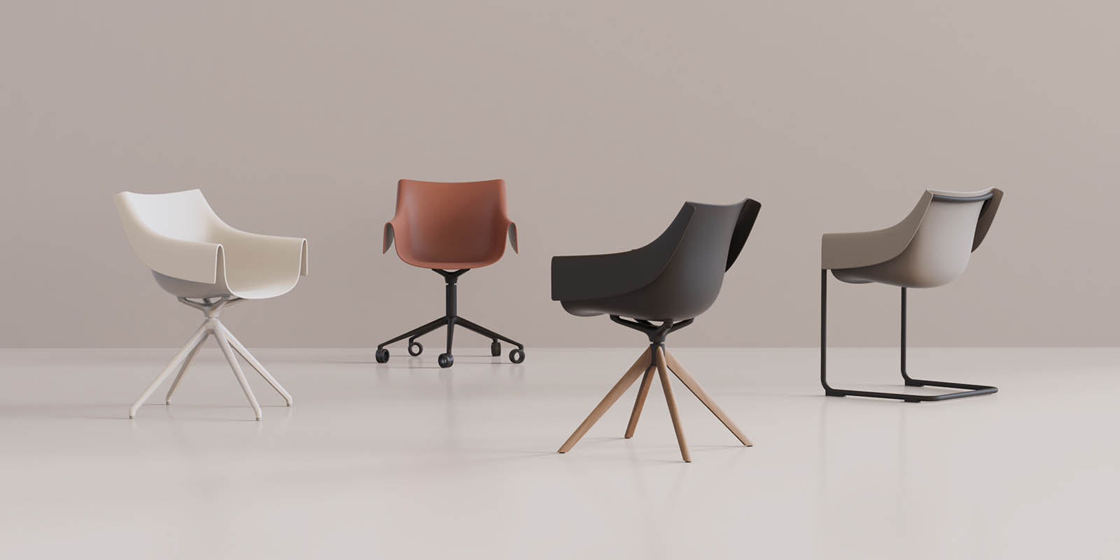 Manta swivel caster Armchair(キャスター付)