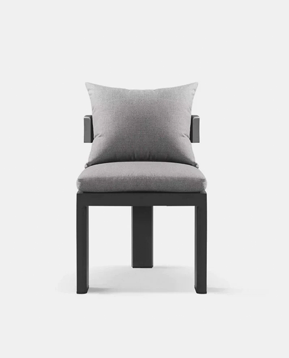 VICTORIA ARMLESS DINING CHAIR ALUMINUM ASTEROID