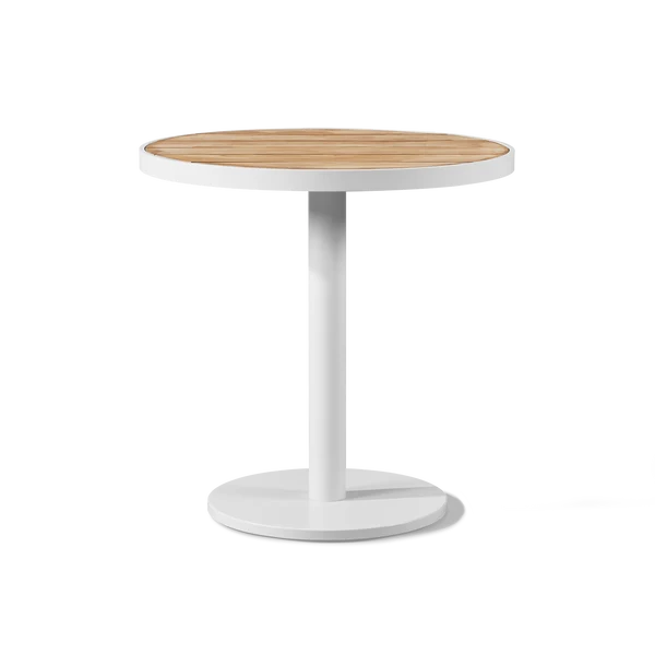 VIENA 30 ROUND TEAK BISTRO TABLE ALUMINUM