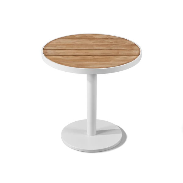 VIENA 30 ROUND TEAK BISTRO TABLE ALUMINUM