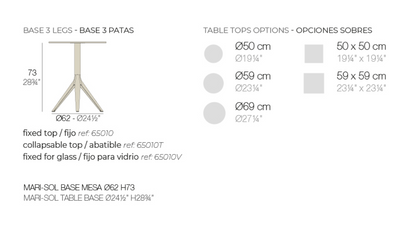 Mari-sol Dining Table / Square 59X59（折り畳み）