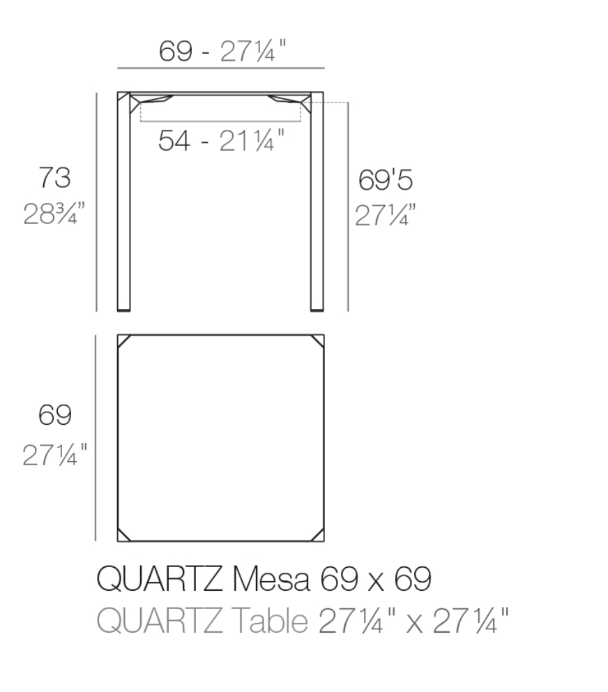 Quartz Dining Table Square 69cm