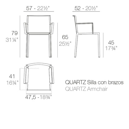 Quartz chair with arms