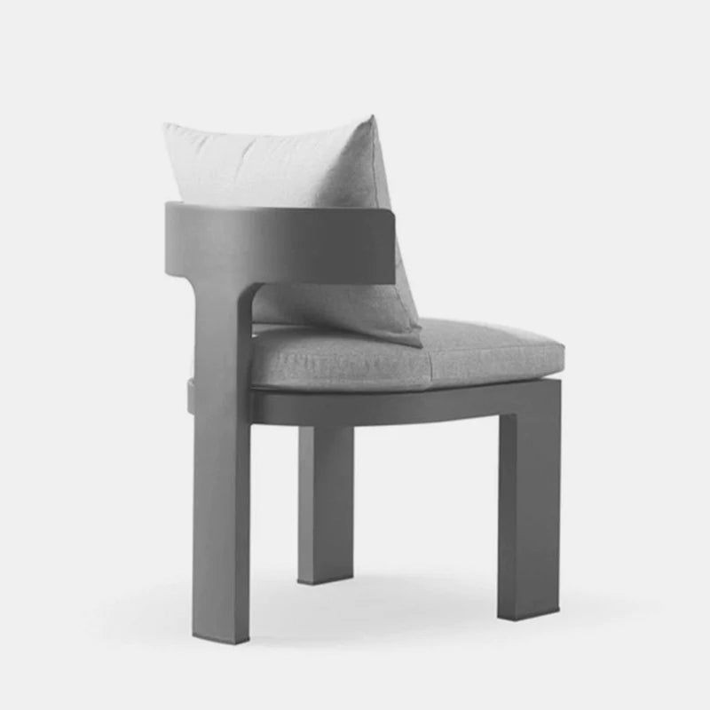 VICTORIA ARMLESS DINING CHAIR ALUMINUM ASTEROID
