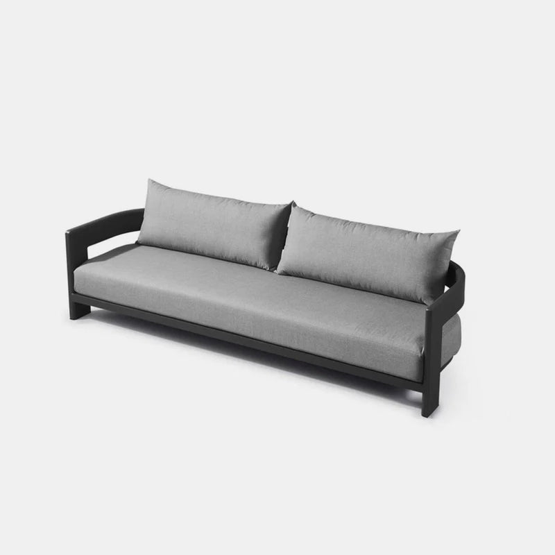 VICTORIA 3 SEAT SOFA ALUMINUM ASTEROID