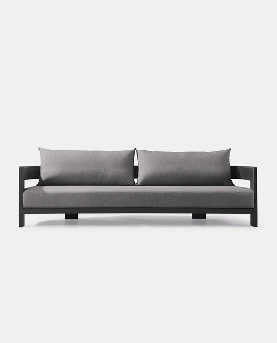 VICTORIA 3 SEAT SOFA ALUMINUM ASTEROID