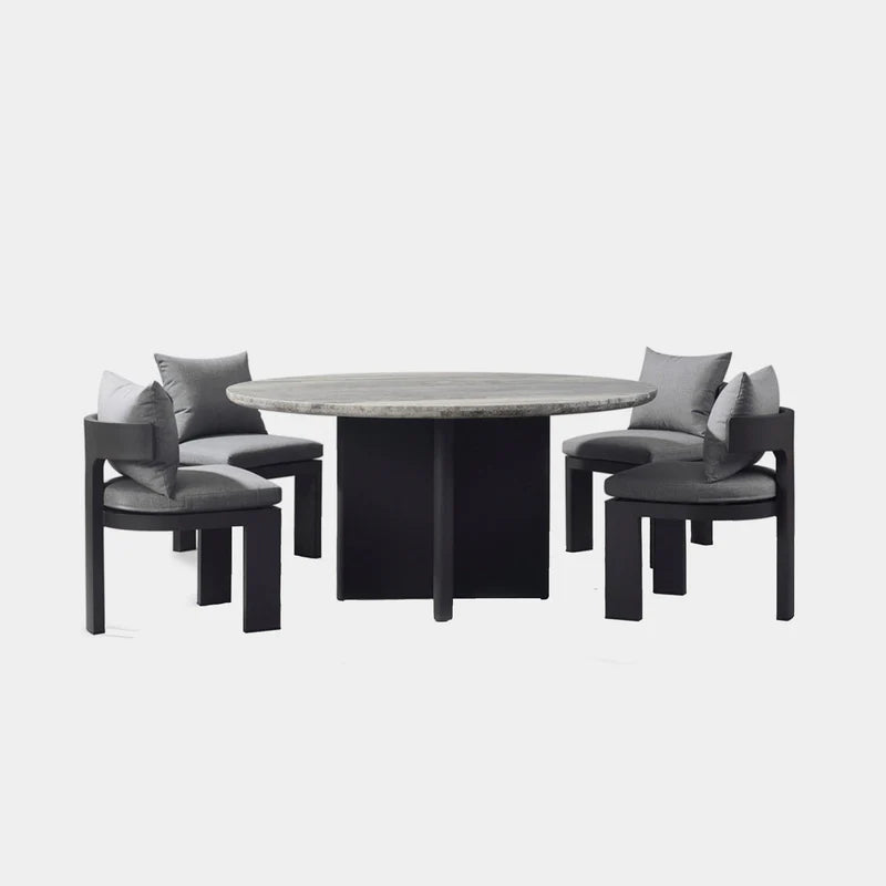 VICTORIA ROUND DINING TABLE 1500 ALUMINIUM ASTEROID