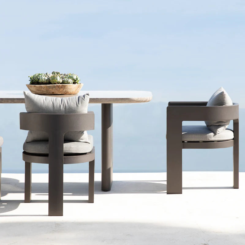 VICTORIA ARMLESS DINING CHAIR ALUMINUM ASTEROID