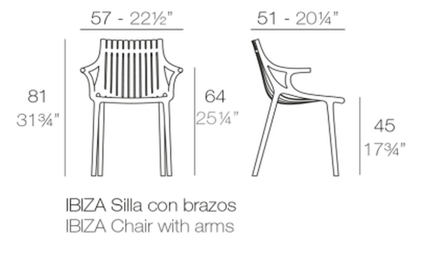 Ibiza chair with arms